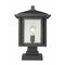 Z-Lite Aspen 1 Light Outdoor Pier Mounted Fixture, Black And Clear Seedy 554PHBS-SQPM-BK - alternate 4